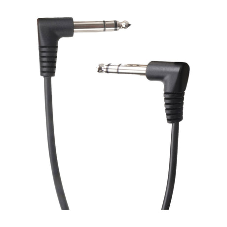 NU-X DM-210 TRS jack drum trigger lead with two angled 6.3mm plugs on a black cable, shown on a plain white background.