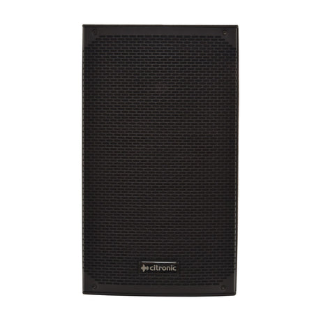 Citronic CAB-10L active PA speaker in black moulded polypropylene with full-front mesh grille and front-mounted brand badge, shown against a white background.