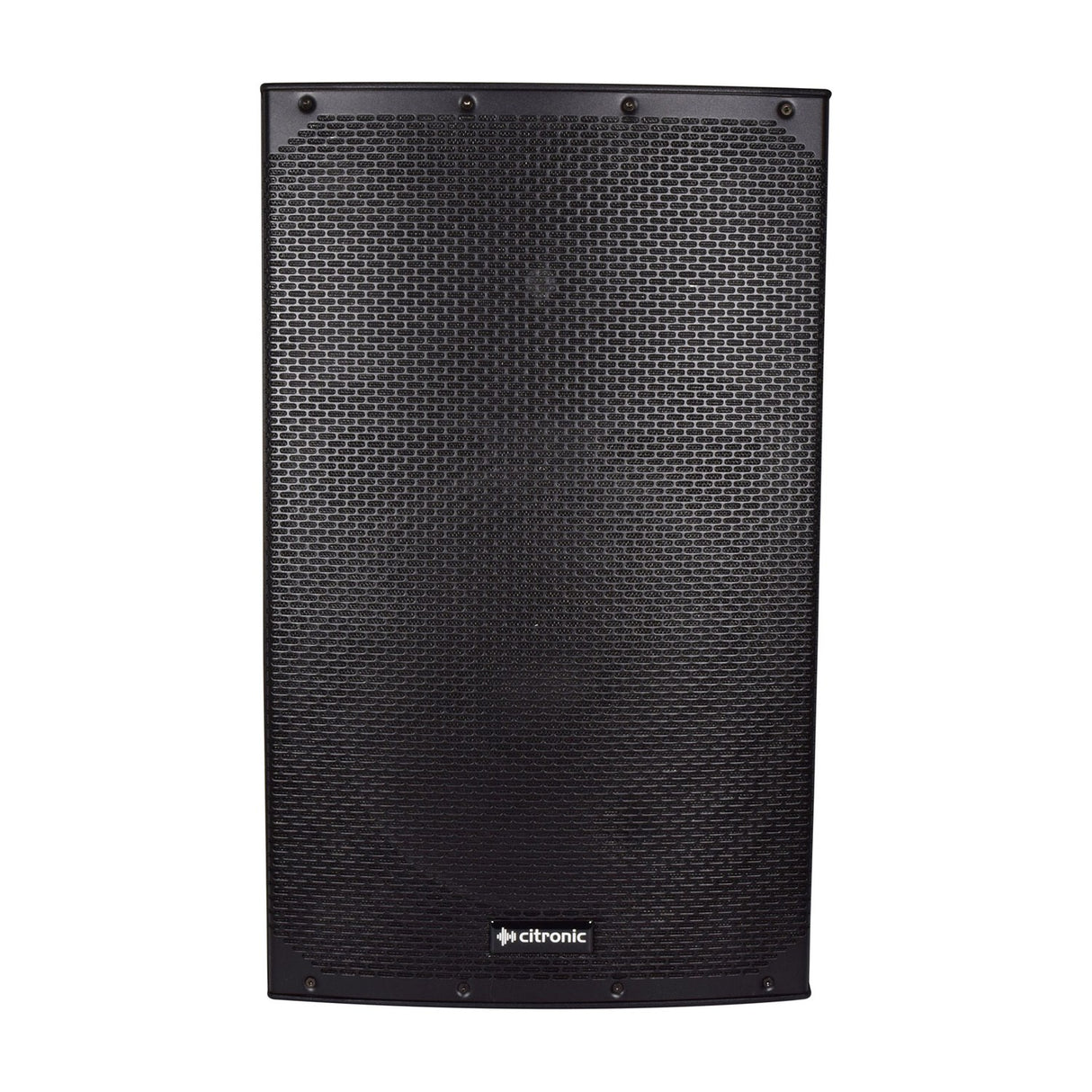 Citronic CAB-15L active PA speaker in black moulded polypropylene with full mesh grille front and vendor logo, shown against a plain white background.