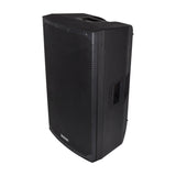 Citronic CAB-15 350W passive PA speaker cabinet in matte black polypropylene with mesh grille and side carry handle, shown at an angle.