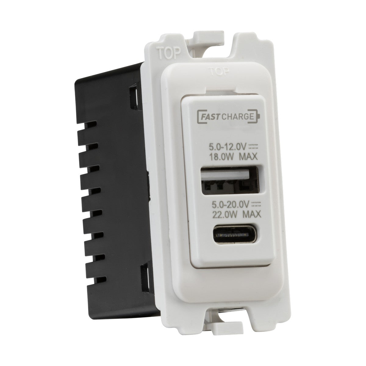 Dual USB-A USB-C Fast Charge Module White | Niori