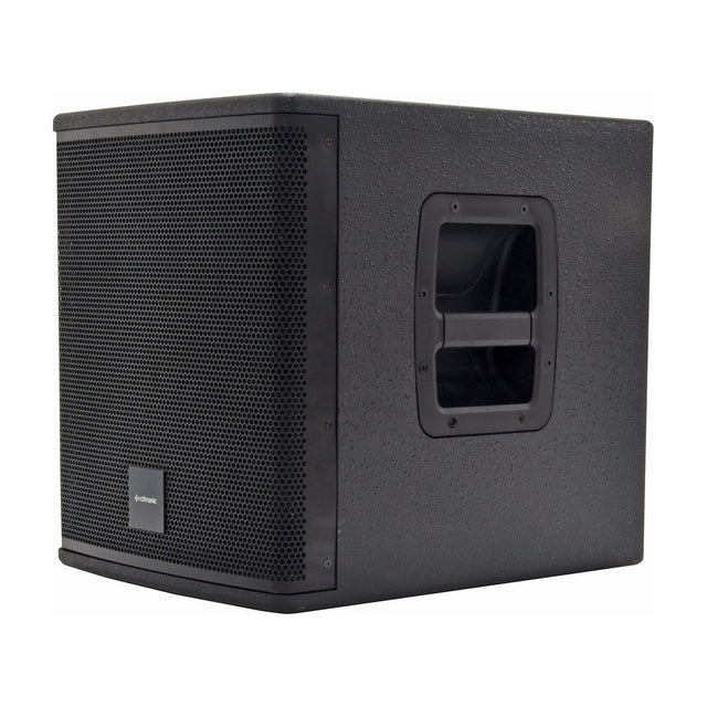 Citronic CASA-10BA active 300W subwoofer cabinet in black textured finish with steel mesh grille and side carry handle, shown on a white background.