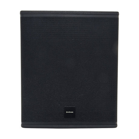 Citronic CASA-15B 15" passive subwoofer cabinet in black with steel mesh grille and front logo badge, shown on a plain white background.