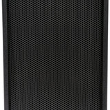 Close-up of the Citronic CS-810B passive installation speaker by AVSL, showing its matt black steel mesh grille over the front cabinet.