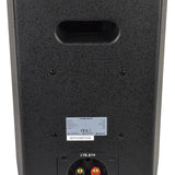 Rear view of Citronic CS-810B passive installation speaker in black textured finish, showing 6.35mm jack input, binding posts and specification label.