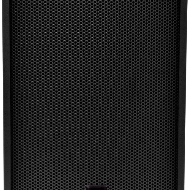 Citronic CS-1035B 10" passive installation speaker by AVSL in matt black with a perforated steel grille covering the front baffle.
