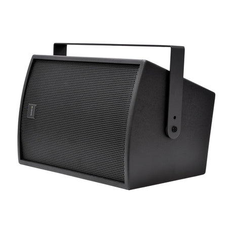 Citronic CS-1035B 10" passive installation speaker in matt black with steel mesh grille and adjustable U-bracket, shown on a plain white background.
