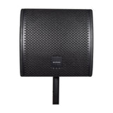Citronic CM10 passive wedge monitor speaker mounted on a pole, showing the arched powder-coated steel grille and front logo badge.