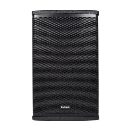Citronic CUBA-8 passive PA speaker cabinet in black with polyurea-coated finish and powder-coated steel mesh grille, shown front-on against a white background.