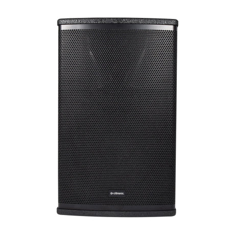 Citronic CUBA-10 passive PA speaker in black with polyurea finish and powder-coated steel mesh grille, shown front-on against a white background.