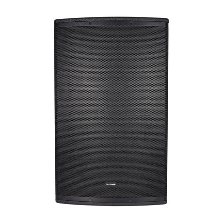 Citronic CUBA-15 passive full-range PA speaker cabinet in black with powder-coated steel mesh grille, shown front-on against a plain white background.