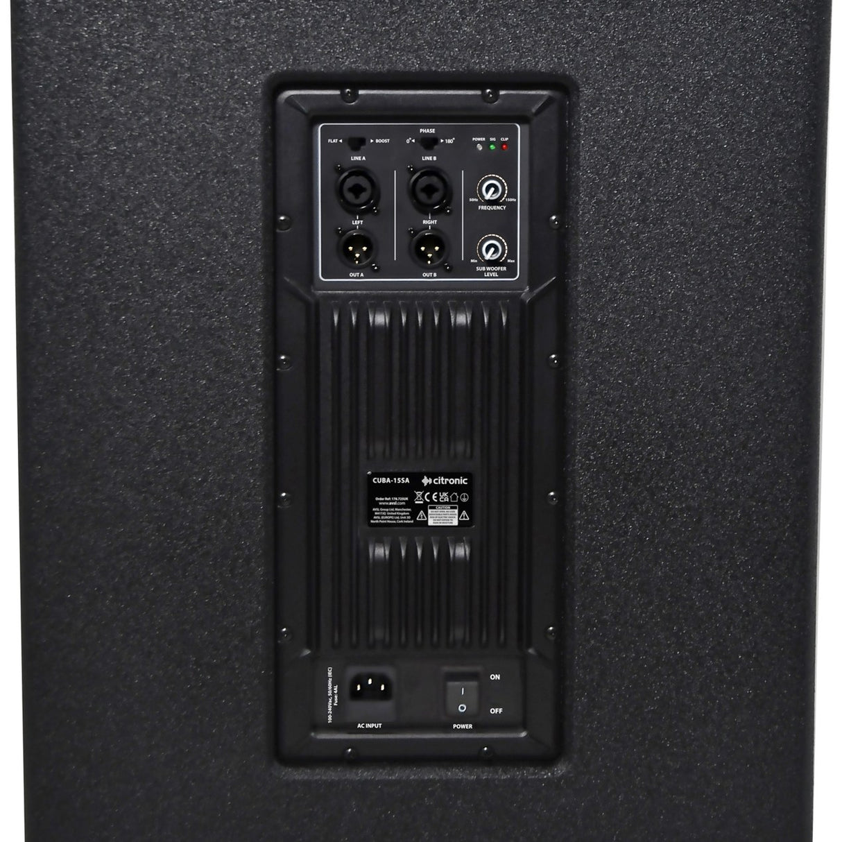 Citronic CUBA-15SA 800W Active Subwoofer Cabinet