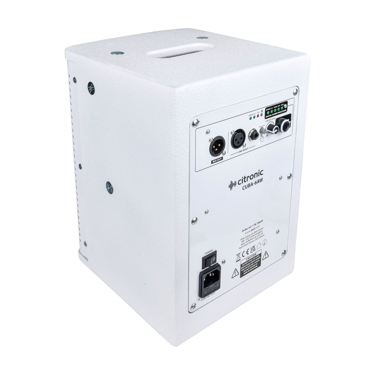 Citronic CUBA-6AW Active Full-Range PA Cabinet, White