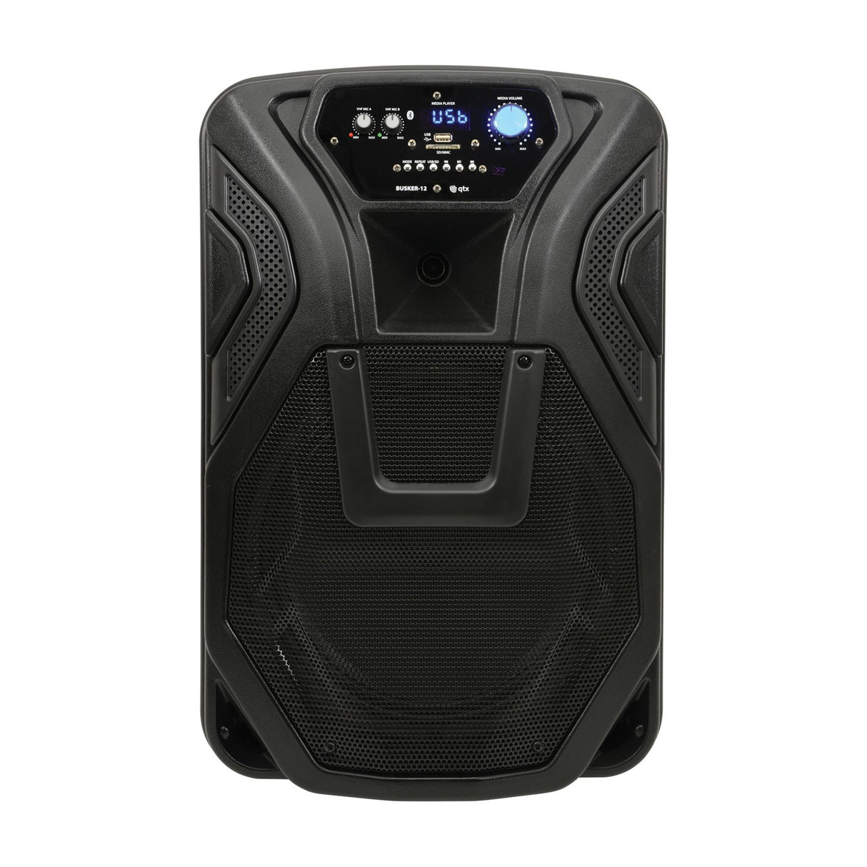 QTX Busker-12 Portable PA with VHF Mics & Media Player