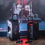 QTX Busker-12 Portable PA with VHF Mics & Media Player