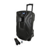 QTX Busker-15 Portable PA with VHF Mics & Media Player