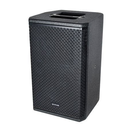 Citronic CORVA-8A 400W active PA speaker cabinet in black with mesh grille, top carry handle, and polyurea finish on a white background.
