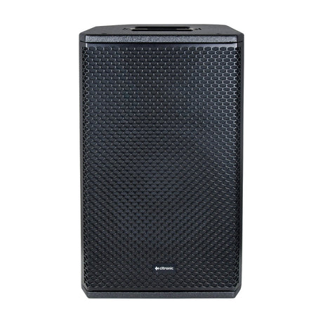 Citronic CORVA-10 passive PA speaker cabinet in black with honeycomb grille, pole-mount socket on top, shown against a plain white background.