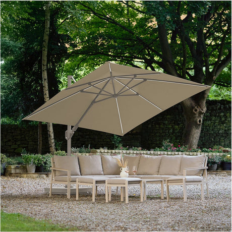 Glow Challenger T2 Sandstone / Champagne Cantilever Parasol - 3m
