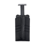 In Ground Parasol Base, 50cm, black moulded plastic ground spike with ribbed sides and steel mounting pole with square top plate, plain white background.