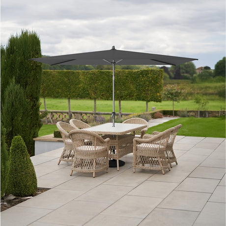 Riva 3 X Rectangular Anthracite Parasol - 3m