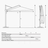 Icon Premium T1 4mx3m Rectangular Manhattan Grey Parasol - 4m