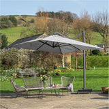 Icon Premium T1 4mx3m Rectangular Manhattan Grey Parasol - 4m