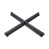 Steel parasol cross base, 6cm, in matte black with an X-shaped frame and end brackets, shown on a plain white background.