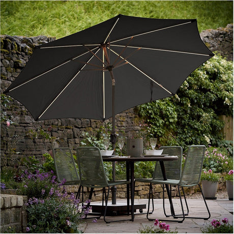 Glow Defender Anthracite Centre Pole Parasol - 3m
