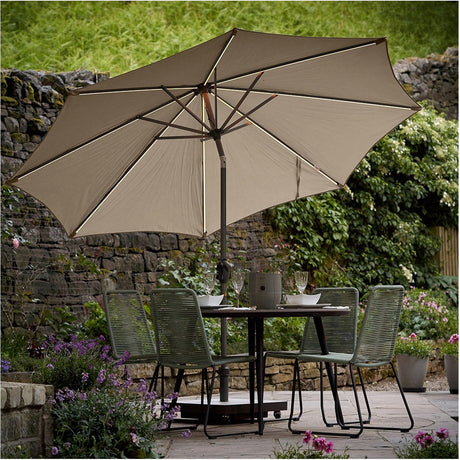 Glow Defender Taupe Centre Pole Parasol - 3m