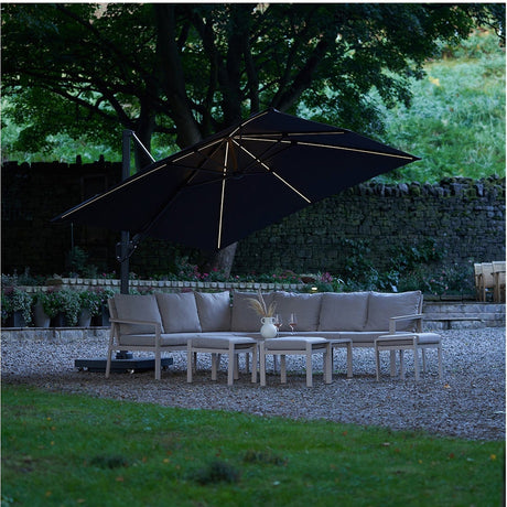 Glow Challenger T2 Premium Faded Black Cantilever Parasol - 3m