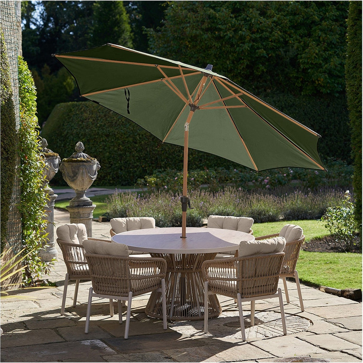Riva Teak Olive Parasol - 3m