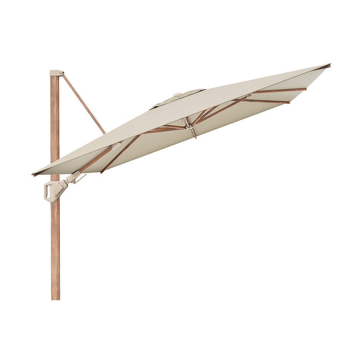 Challenger Teak T2 3.5m Rectangular Champagne Cantilever Parasol