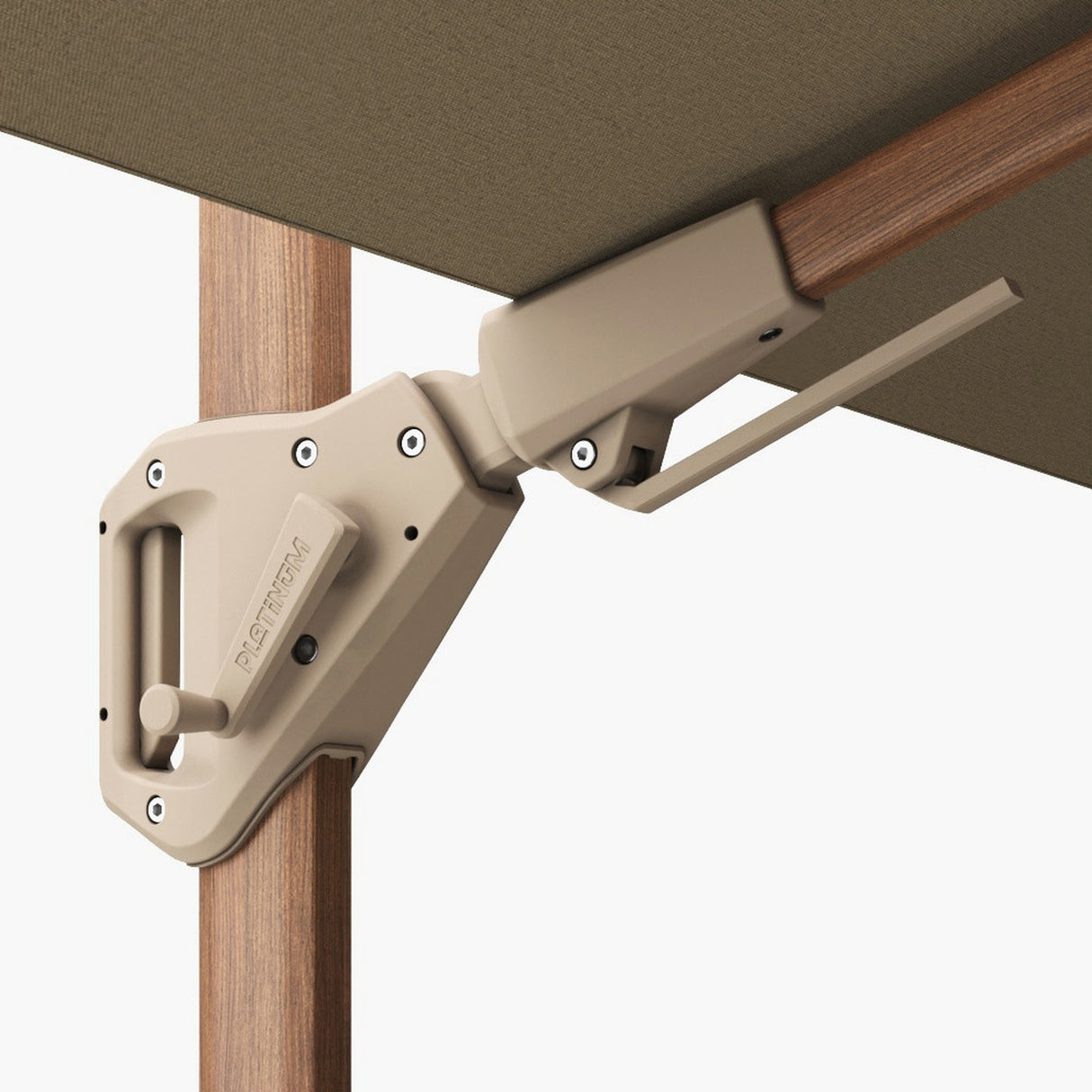 Challenger Teak T2 3.5m Rectangular Champagne Cantilever Parasol