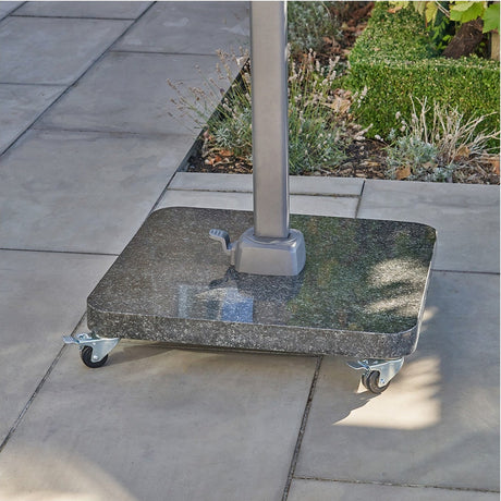 Ancona Anthracite Edge Granite 90KG Wheeled Parasol Base - 76cm