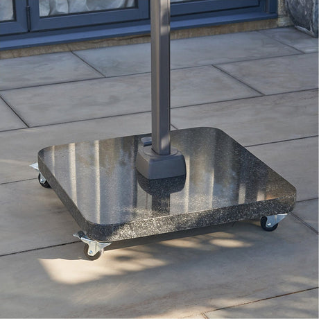 Ancona Anthracite Edge Granite 120KG Wheeled Parasol Base - 80cm