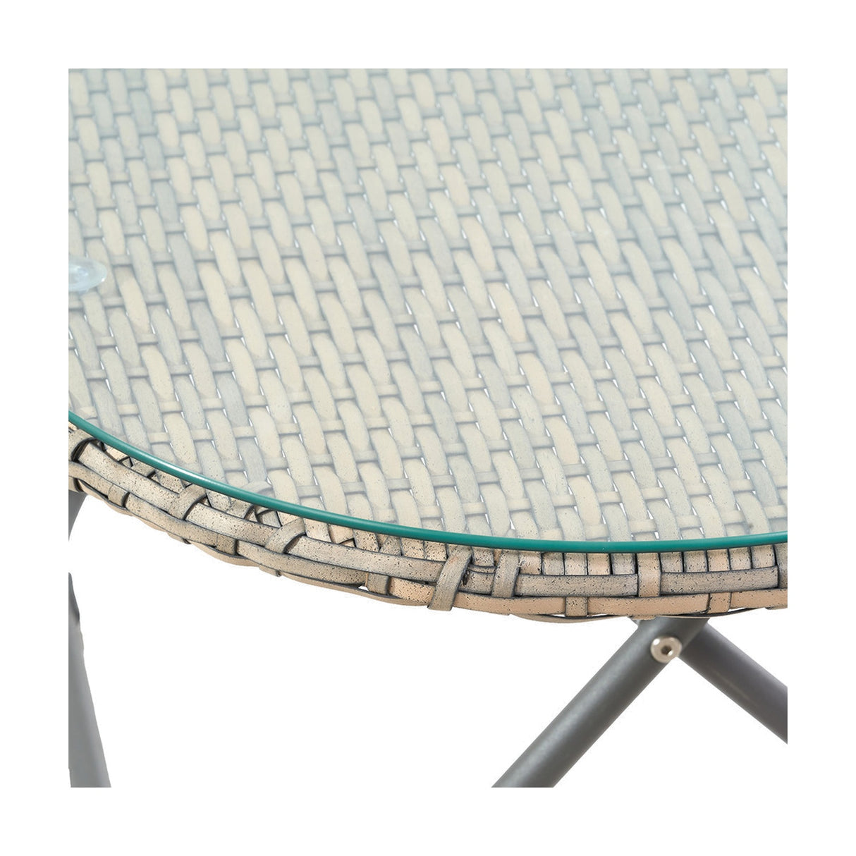 Tobs Outdoor Grey Synthetic Rattan Oval Lounger Table - 42cm