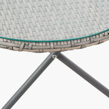 Tobs Outdoor Grey Synthetic Rattan Oval Lounger Table - 42cm