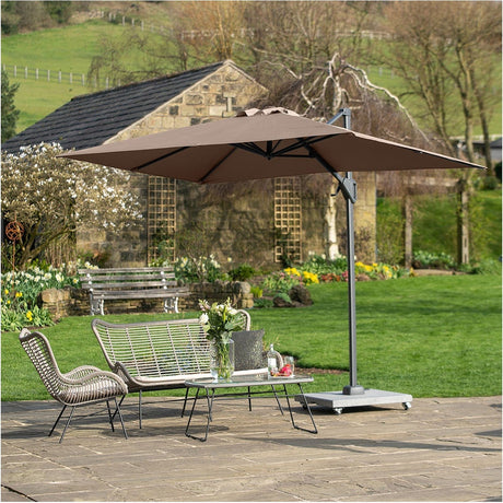 Voyager T1 X Rectangular Taupe Cantilever Parasol - 3m