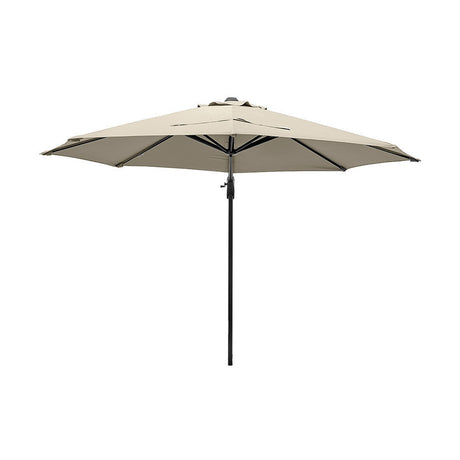 Voyager T1 Champagne Cantilever Parasol, 3m aluminium garden umbrella with octagonal fabric canopy and side pole, shown on a plain white background.
