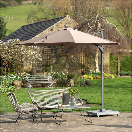 Voyager T1 Taupe Cantilever Garden Parasol - 3m
