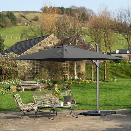 Challenger T2 3.5 X Rectangular Anthracite Cantilever Parasol - 3.5m