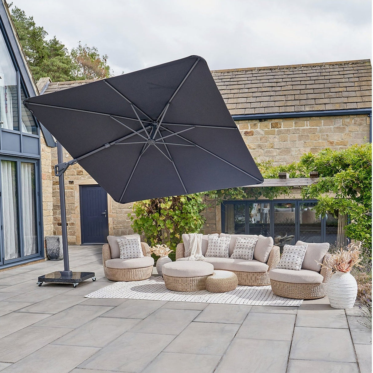 Nexus T2 Premium Anthracite / Faded Black Cantilever Parasol - 3m
