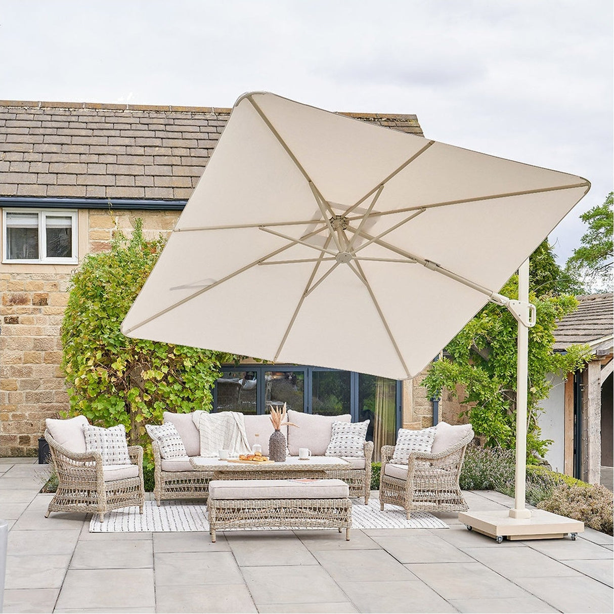 Nexus T2 Premium Sandstone / Champagne Cantilever Parasol - 3m