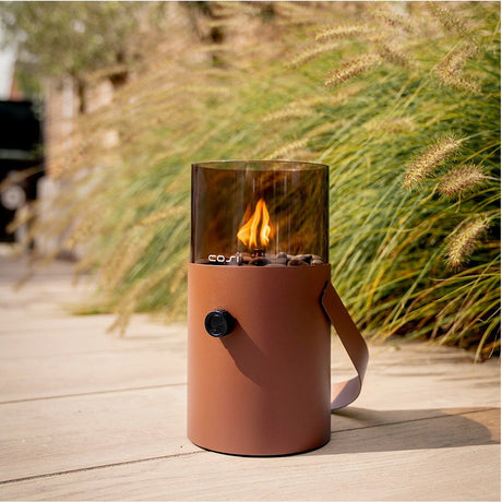 Cosi Mocha Brown / Smoked Gas Flame Lantern - 30cm