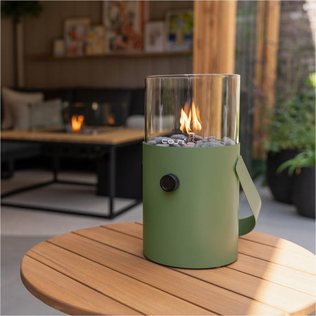 Cosi Moss Green Gas Flame Lantern - 30cm