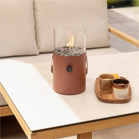 Cosi Terra Brown Gas Flame Lantern - 30cm