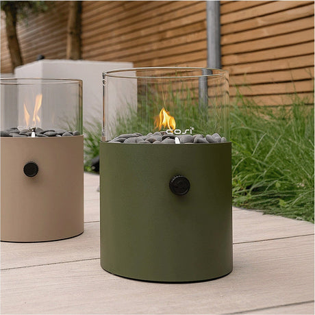 Cosi Extra Large Moss Green Gas Flame Lantern - 30cm
