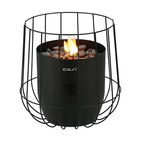 Cosi Basket Black Gas Flame Lantern - 31cm