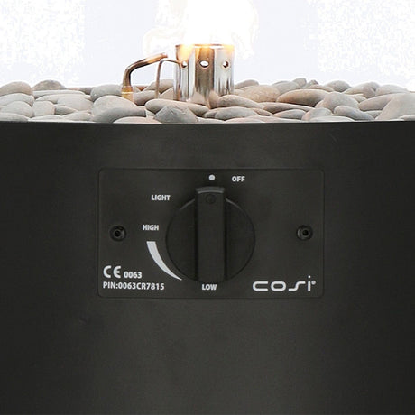 Cosi Black Steel Gas Flame Lantern - 106cm